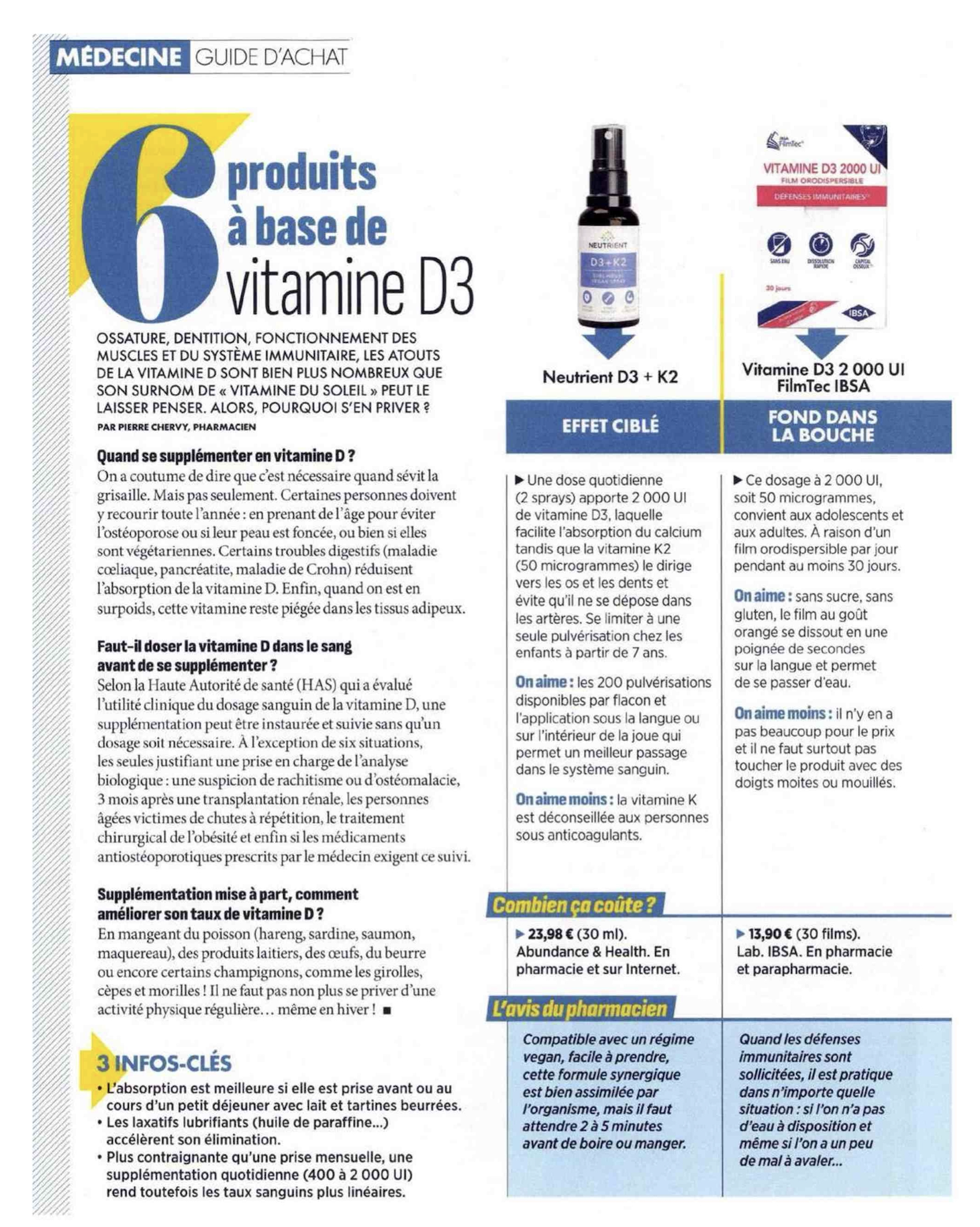 Produits à base de vitamine D3 VITAMINE NEUTRIENT D3+K2