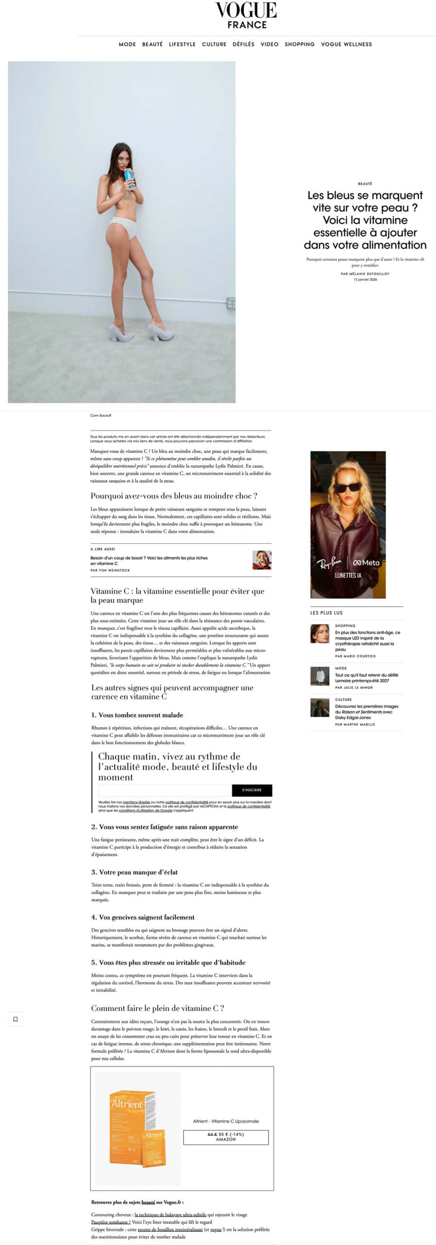 VOGUE.FR-ALTRIENT VITAMINE C LIPOSOMALE ALTRIENT VITAMINE C LIPOSOMALE VOGUE.FR