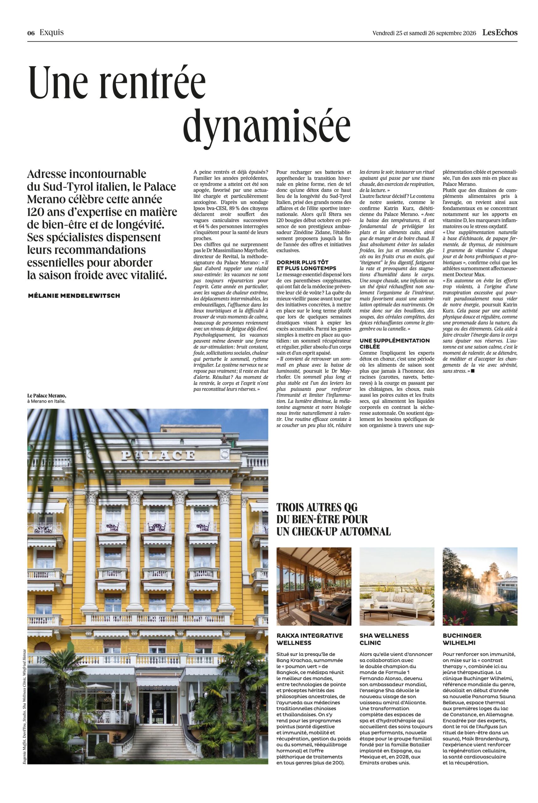 LES ECHOS Palace Merano